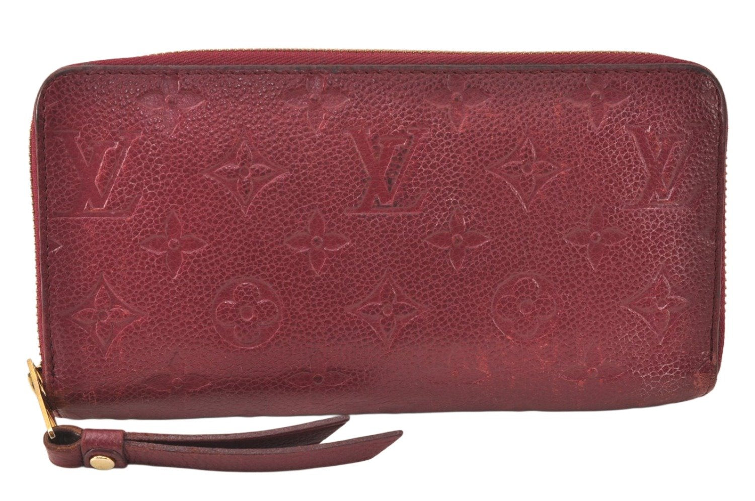 Authentic Louis Vuitton Monogram Empreinte Zippy Wallet Purple M60549 LV 5049K