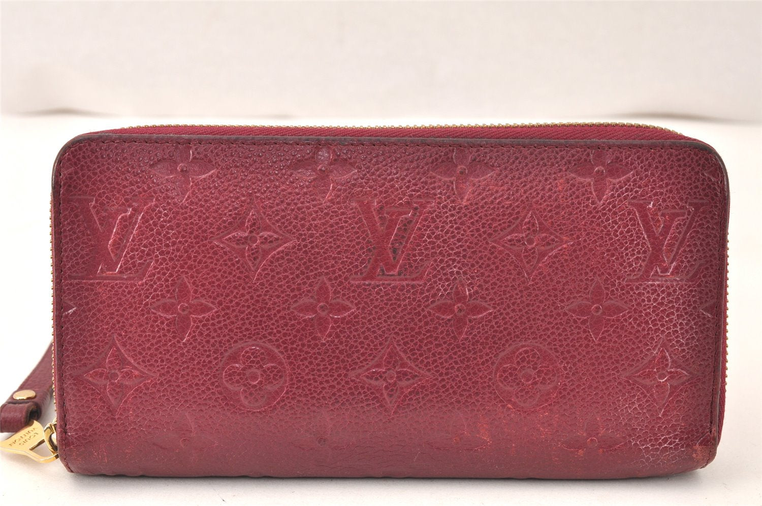 Authentic Louis Vuitton Monogram Empreinte Zippy Wallet Purple M60549 LV 5049K