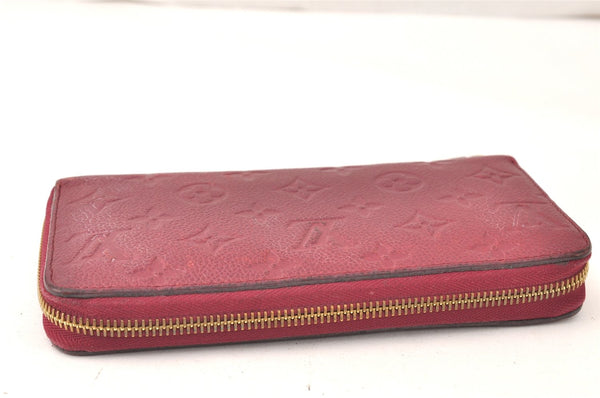 Authentic Louis Vuitton Monogram Empreinte Zippy Wallet Purple M60549 LV 5049K