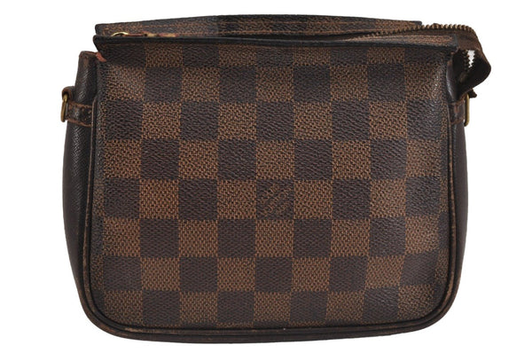 Authentic Louis Vuitton Damier Trousse Makeup Hand Bag Pouch N51982 Junk 5050J