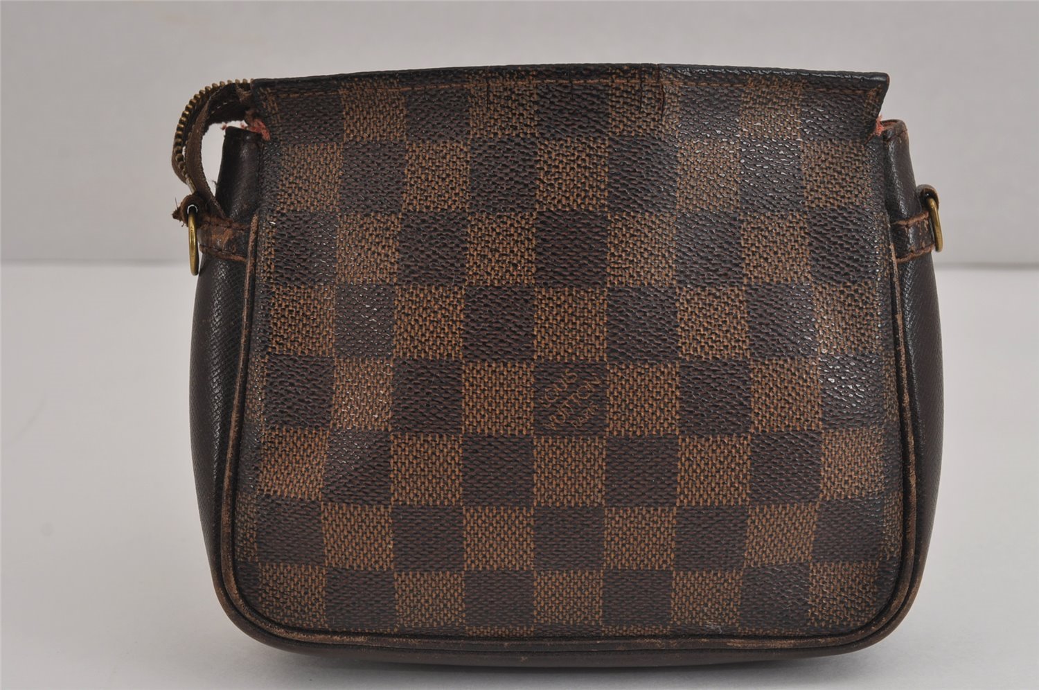 Authentic Louis Vuitton Damier Trousse Makeup Hand Bag Pouch N51982 Junk 5050J