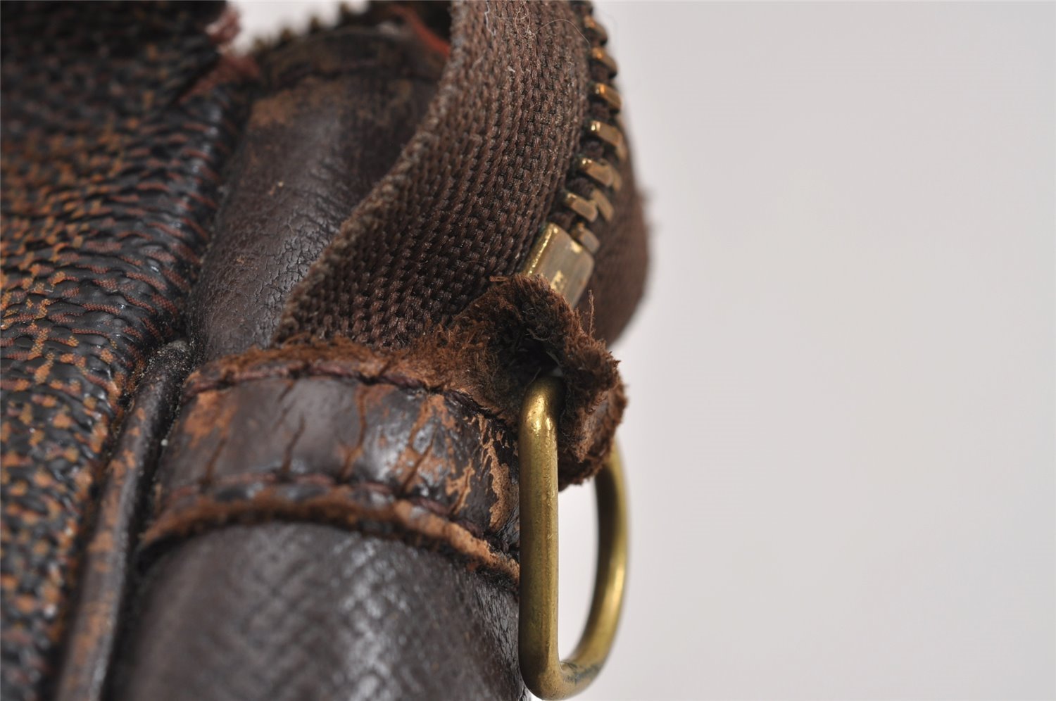 Authentic Louis Vuitton Damier Trousse Makeup Hand Bag Pouch N51982 Junk 5050J