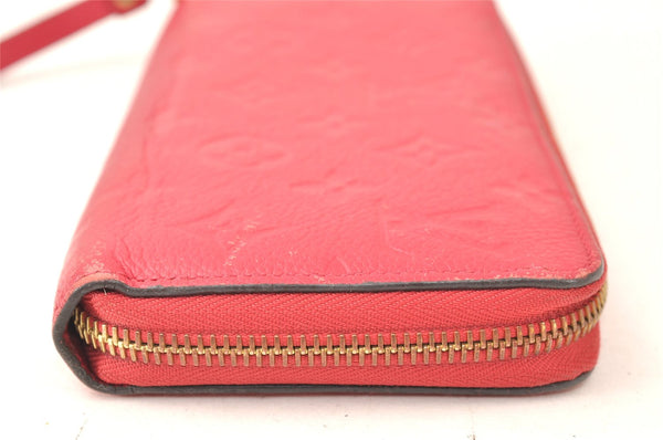 Authentic Louis Vuitton Monogram Empreinte Zippy Wallet Pink M64090 LV 5050K