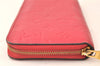 Authentic Louis Vuitton Monogram Empreinte Zippy Wallet Pink M64090 LV 5050K