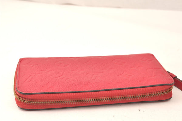 Authentic Louis Vuitton Monogram Empreinte Zippy Wallet Pink M64090 LV 5050K