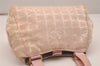 Authentic CHANEL New Travel Line Shoulder Tote Bag Nylon Leather Pink 5052J