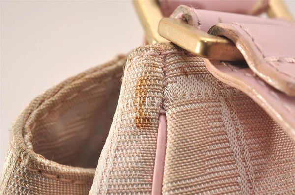 Authentic CHANEL New Travel Line Shoulder Tote Bag Nylon Leather Pink 5052J