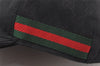 Authentic GUCCI Web Sherry Line Cap GG Canvas Leather Size L 200035 Black 5052K