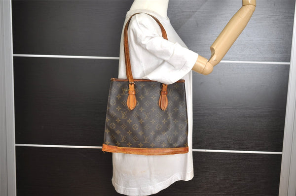 Authentic Louis Vuitton Monogram Bucket PM Shoulder Tote Bag M42238 Junk 5053I