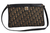 Authentic Christian Dior Trotter Shoulder Cross Bag Canvas Leather Blue 5053J