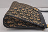 Authentic Christian Dior Trotter Shoulder Cross Bag Canvas Leather Blue 5053J