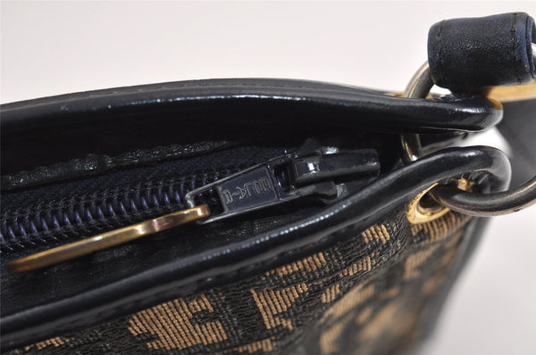 Authentic Christian Dior Trotter Shoulder Cross Bag Canvas Leather Blue 5053J