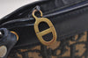 Authentic Christian Dior Trotter Shoulder Cross Bag Canvas Leather Blue 5053J