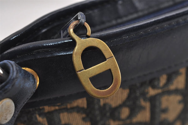 Authentic Christian Dior Trotter Shoulder Cross Bag Canvas Leather Blue 5053J