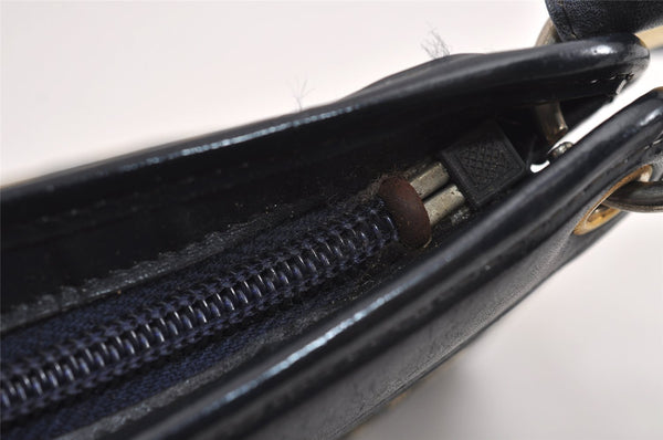 Authentic Christian Dior Trotter Shoulder Cross Bag Canvas Leather Blue 5053J