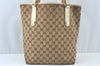 Authentic GUCCI Shoulder Tote Bag GG Canvas Leather 153009 Brown 5055J