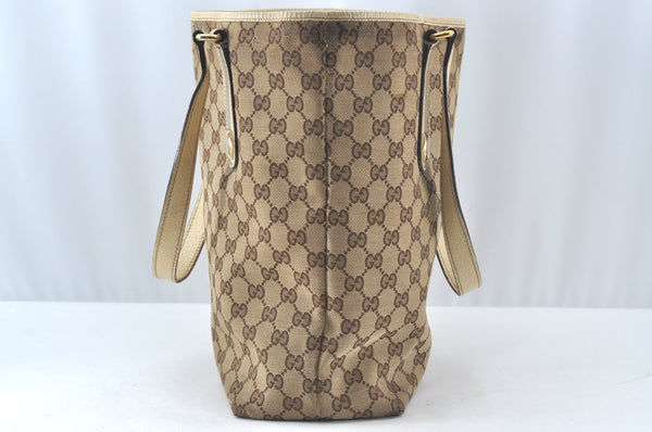 Authentic GUCCI Shoulder Tote Bag GG Canvas Leather 153009 Brown 5055J