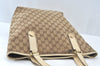 Authentic GUCCI Shoulder Tote Bag GG Canvas Leather 153009 Brown 5055J