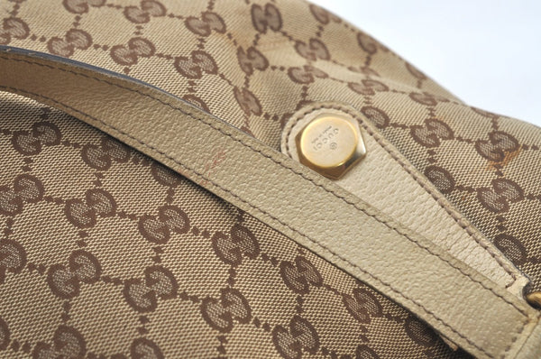 Authentic GUCCI Shoulder Tote Bag GG Canvas Leather 153009 Brown 5055J