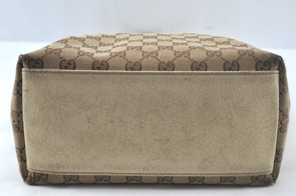 Authentic GUCCI Shoulder Tote Bag GG Canvas Leather 153009 Brown 5055J