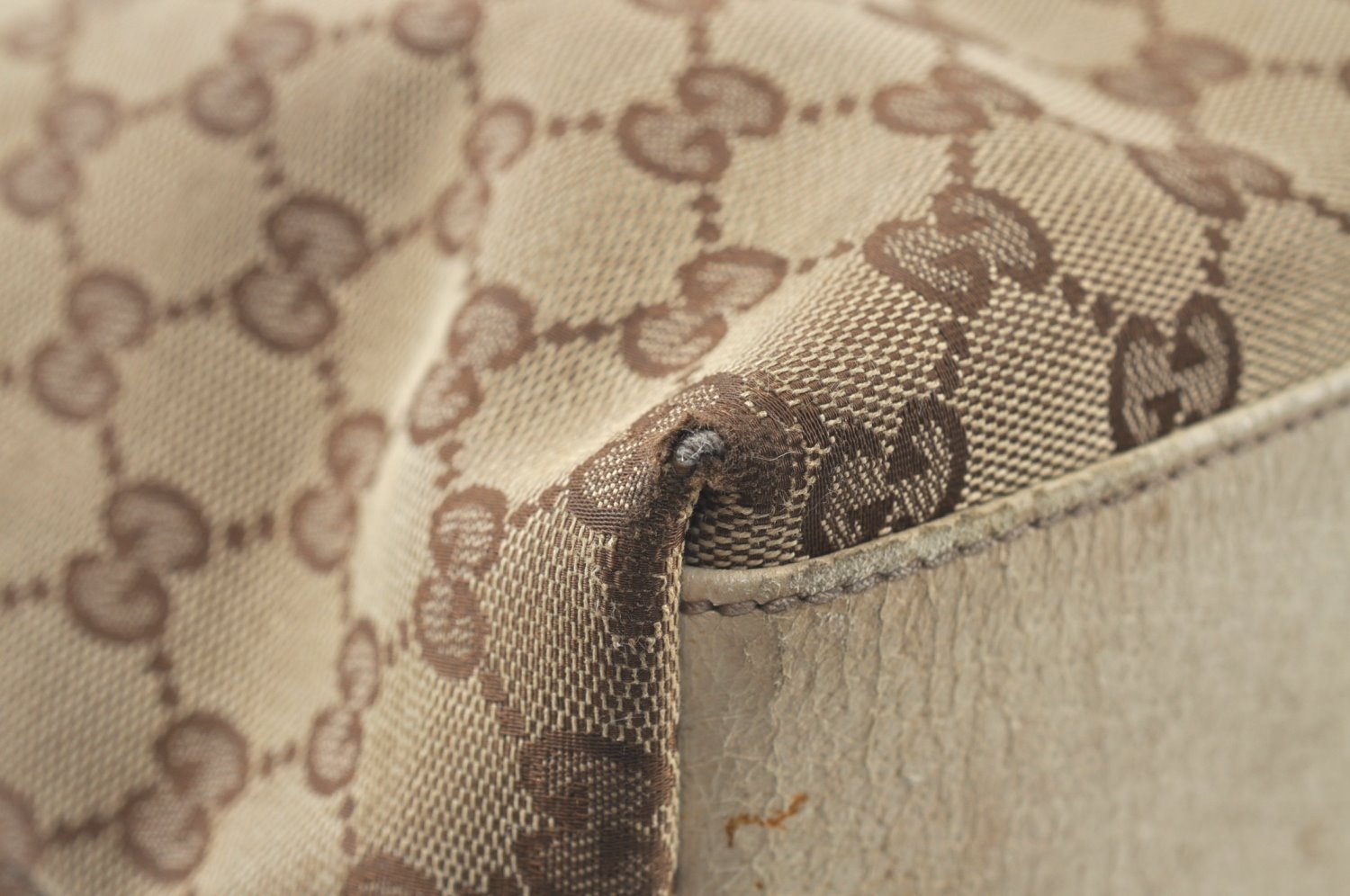 Authentic GUCCI Shoulder Tote Bag GG Canvas Leather 153009 Brown 5055J