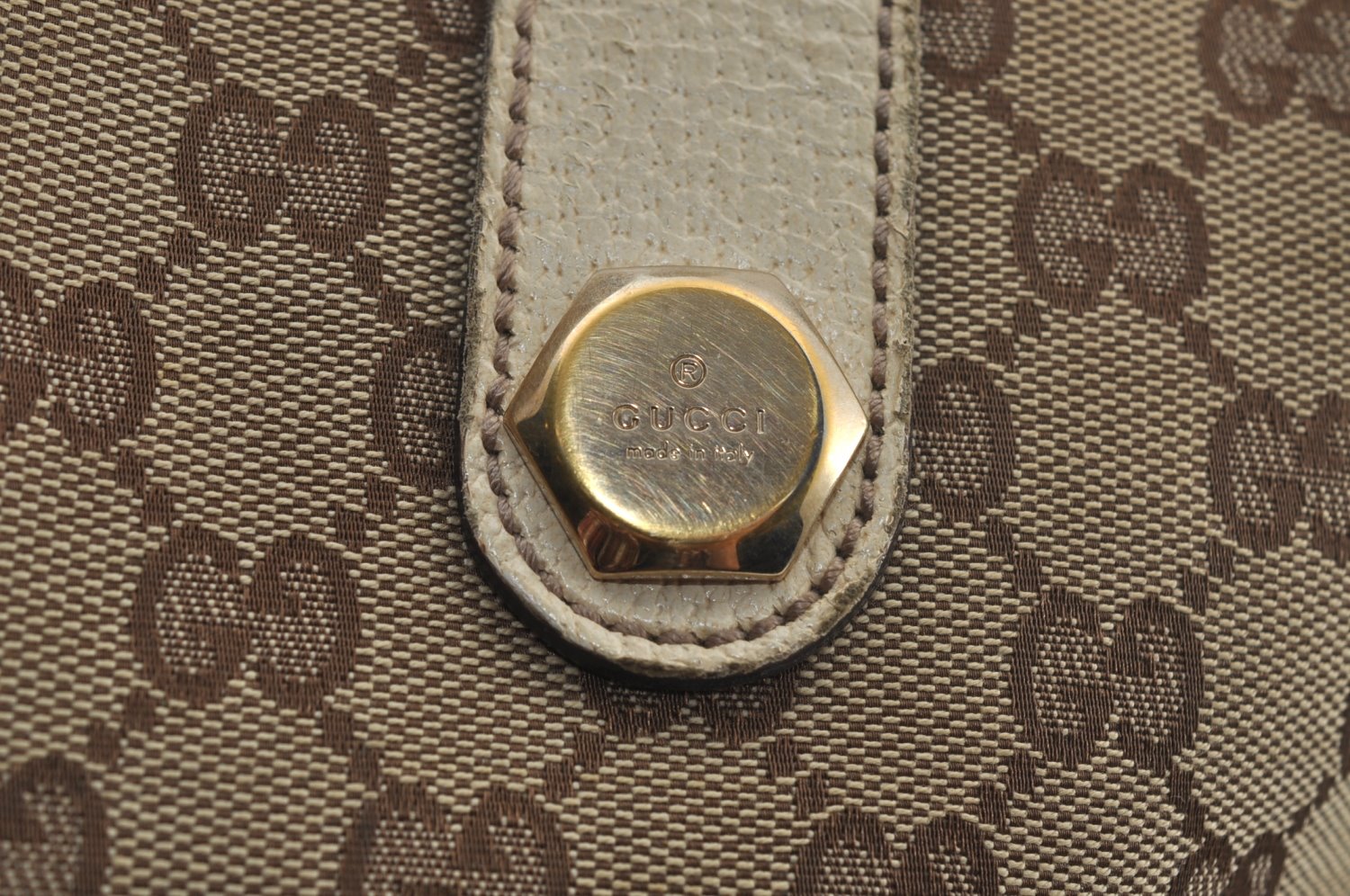 Authentic GUCCI Shoulder Tote Bag GG Canvas Leather 153009 Brown 5055J