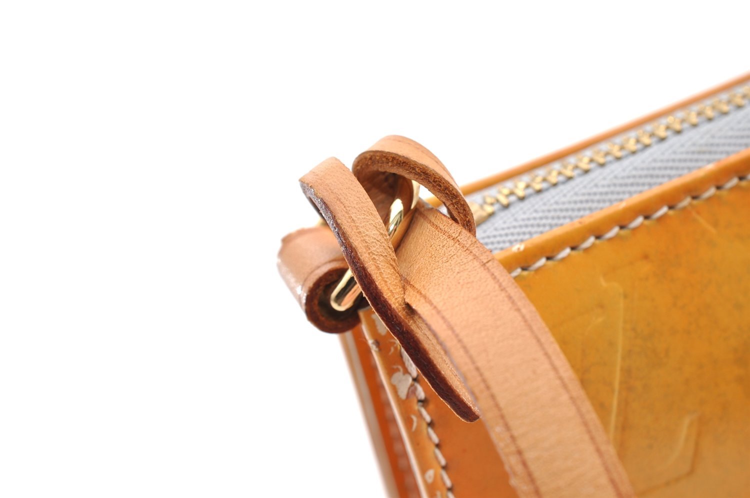 Authentic Louis Vuitton Vernis Lexington Hand Bag Pouch Yellow M91056 LV 5057I