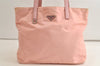 Authentic PRADA Vintage Nylon Tessuto Leather Shoulder Tote Bag Purse Pink 5057K