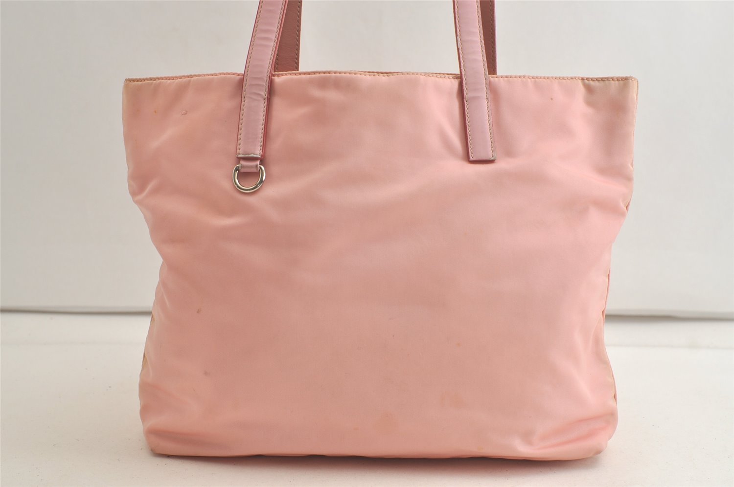 Authentic PRADA Vintage Nylon Tessuto Leather Shoulder Tote Bag Purse Pink 5057K