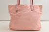 Authentic PRADA Vintage Nylon Tessuto Leather Shoulder Tote Bag Purse Pink 5057K