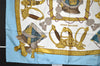 Authentic HERMES Carre 90 Scarf "GRAND UNIFORME" Silk Light Blue 5058J