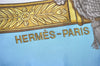 Authentic HERMES Carre 90 Scarf "GRAND UNIFORME" Silk Light Blue 5058J