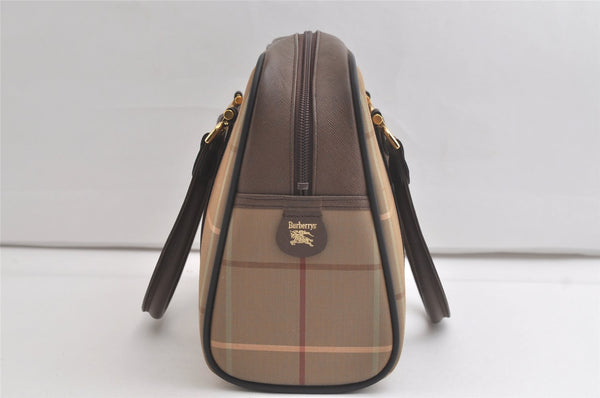 Authentic Burberrys Vintage Check Canvas Shoulder Hand Bag Khaki Green 5058K