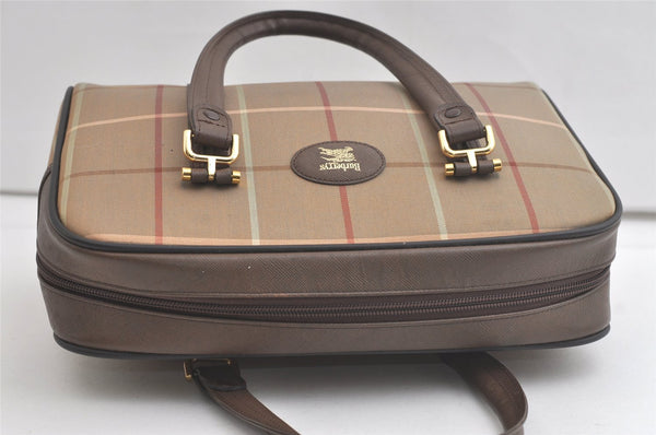 Authentic Burberrys Vintage Check Canvas Shoulder Hand Bag Khaki Green 5058K