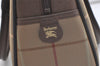 Authentic Burberrys Vintage Check Canvas Shoulder Hand Bag Khaki Green 5058K