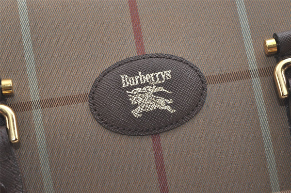 Authentic Burberrys Vintage Check Canvas Shoulder Hand Bag Khaki Green 5058K