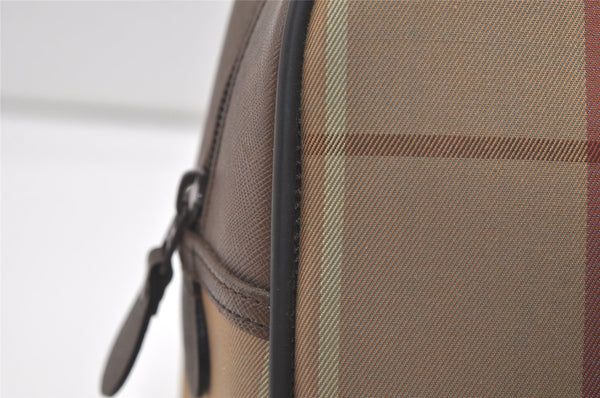 Authentic Burberrys Vintage Check Canvas Shoulder Hand Bag Khaki Green 5058K