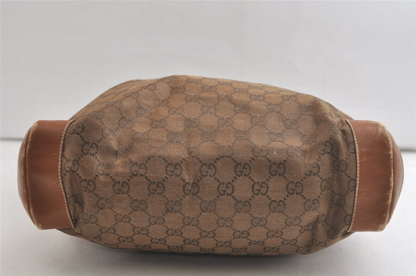 Authentic GUCCI Vintage Shoulder Tote Bag GG Canvas Leather Brown Junk 5059K