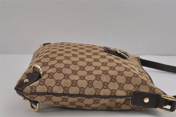 Authentic GUCCI Abbey Shoulder Cross Bag GG Canvas Leather 131326 Brown 5060J