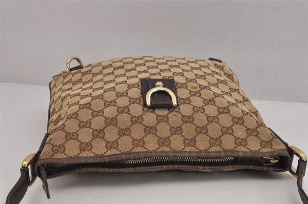 Authentic GUCCI Abbey Shoulder Cross Bag GG Canvas Leather 131326 Brown 5060J