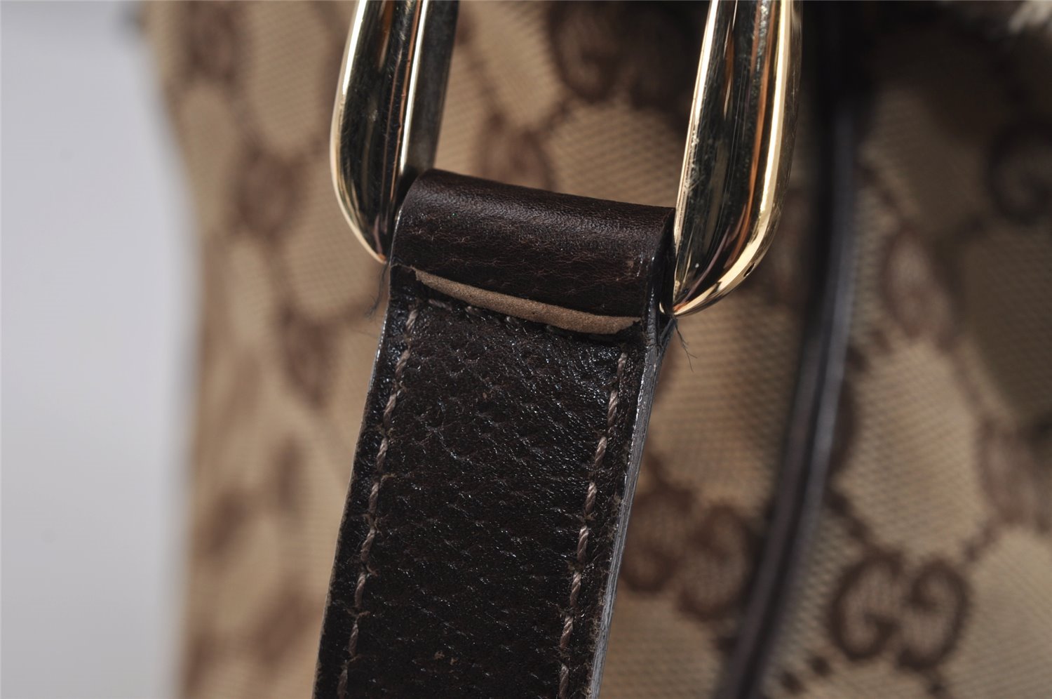 Authentic GUCCI Abbey Shoulder Cross Bag GG Canvas Leather 131326 Brown 5060J