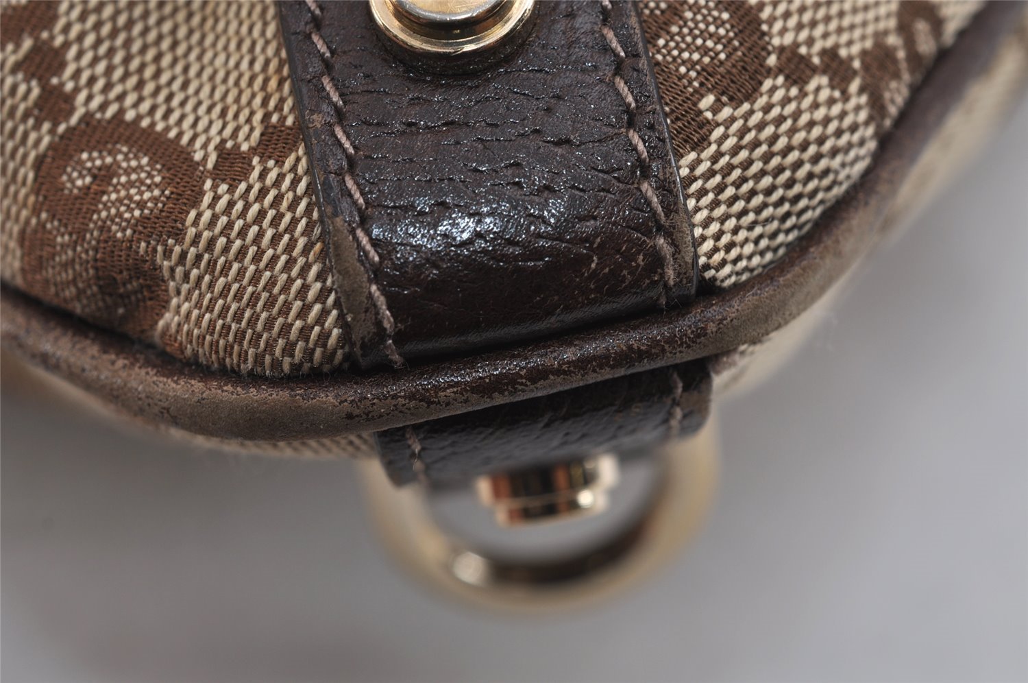 Authentic GUCCI Abbey Shoulder Cross Bag GG Canvas Leather 131326 Brown 5060J