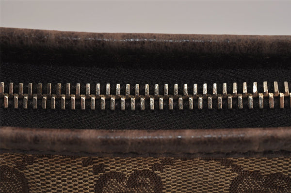 Authentic GUCCI Abbey Shoulder Cross Bag GG Canvas Leather 131326 Brown 5060J