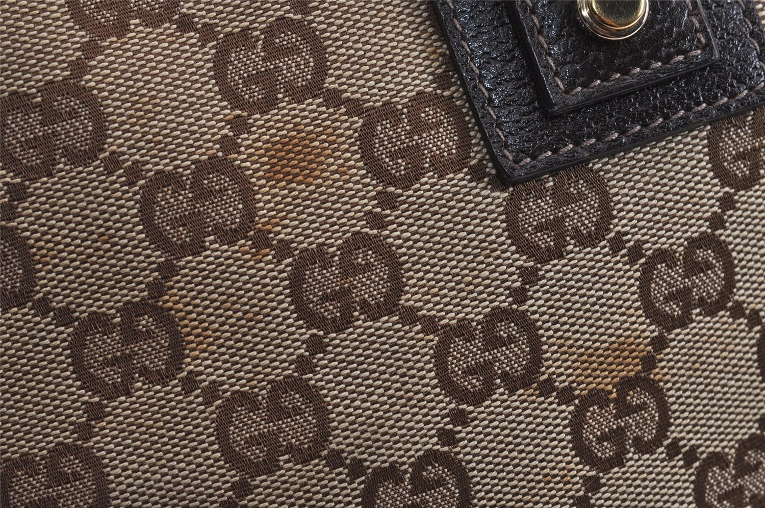 Authentic GUCCI Abbey Shoulder Cross Bag GG Canvas Leather 131326 Brown 5060J