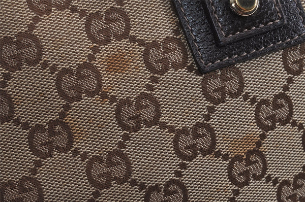 Authentic GUCCI Abbey Shoulder Cross Bag GG Canvas Leather 131326 Brown 5060J
