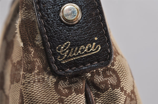 Authentic GUCCI Abbey Shoulder Cross Bag GG Canvas Leather 131326 Brown 5060J