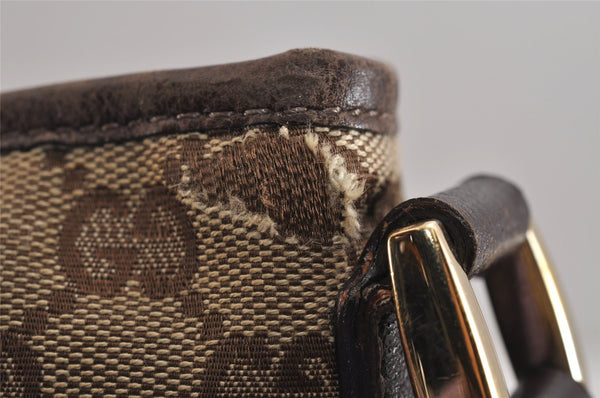 Authentic GUCCI Abbey Shoulder Cross Bag GG Canvas Leather 131326 Brown 5060J