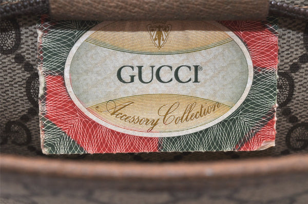 Authentic GUCCI Vintage Shoulder Cross Body Bag GG PVC Leather Brown Junk 5060K