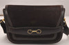 Authentic GUCCI Vintage Shoulder Bag Purse Suede Leather Brown 5061J