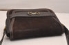 Authentic GUCCI Vintage Shoulder Bag Purse Suede Leather Brown 5061J